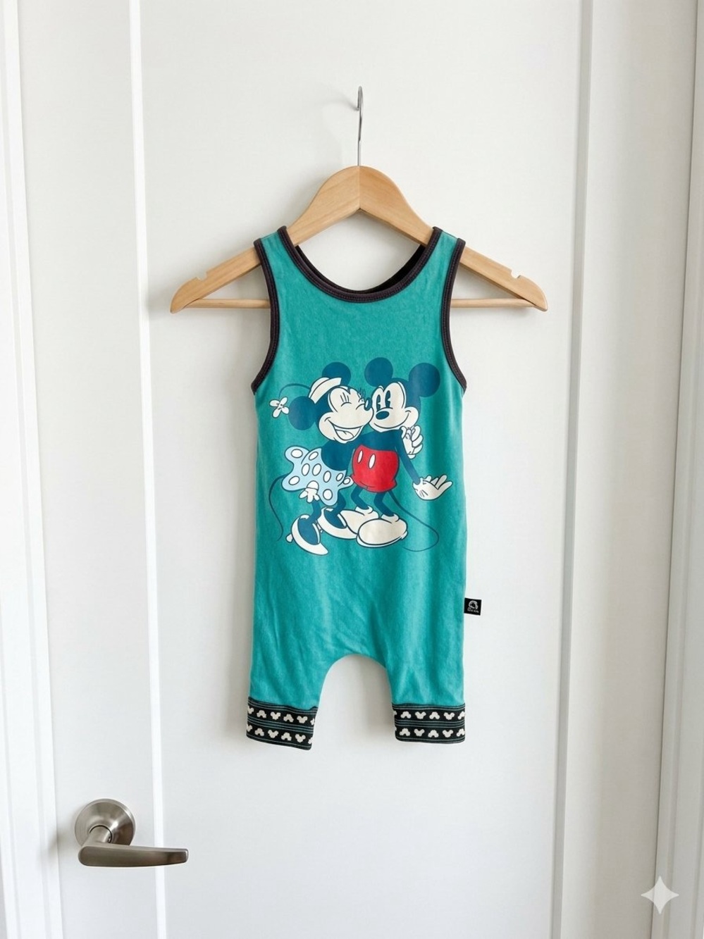 RAGS x Disney Mickey Minnie Mouse Romper 6-12M Teal Tank Romper